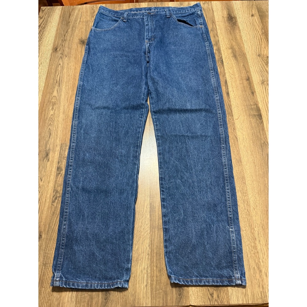 Rustler Regular Fit Jeans Mens 38x32 Blue Adult Straight Leg Denim Excellent